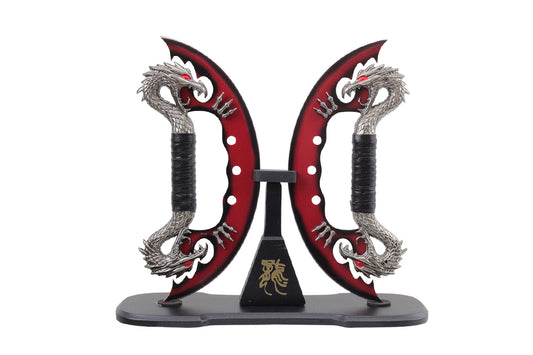 RED BLADE 11 DOUBLE DRAGON DAGGER W STAND-inch