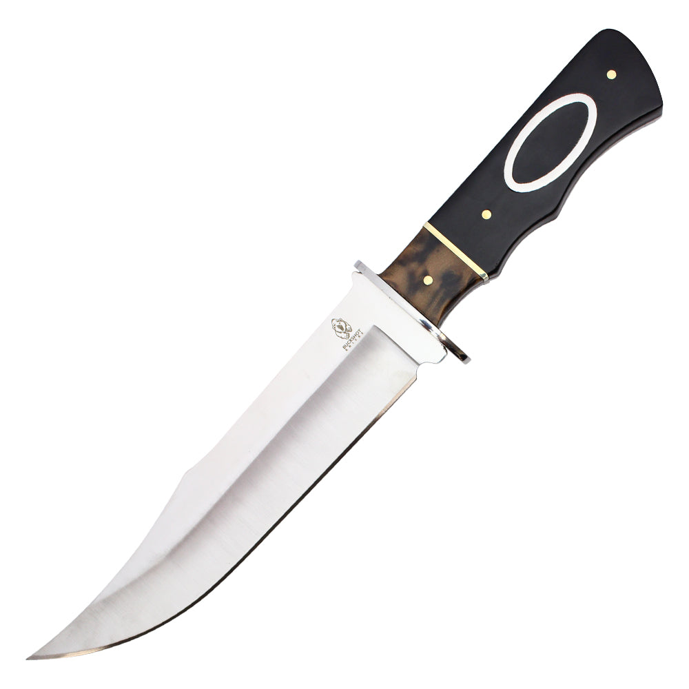 12" Fixed Blade Hunting Knife w/ Black & Brown Handle