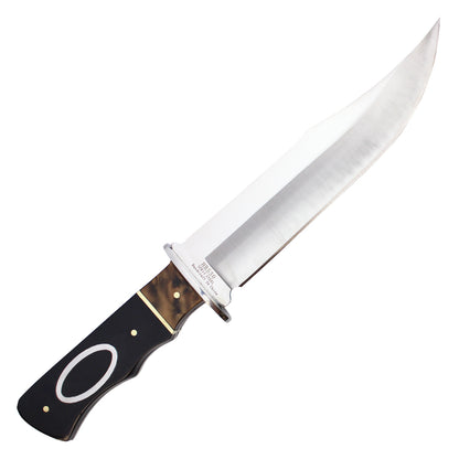 12" Fixed Blade Hunting Knife w/ Black & Brown Handle