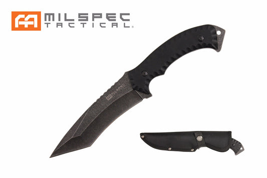 10.5-inch Stonewashed Blade w  Black G10 Handle Knife
