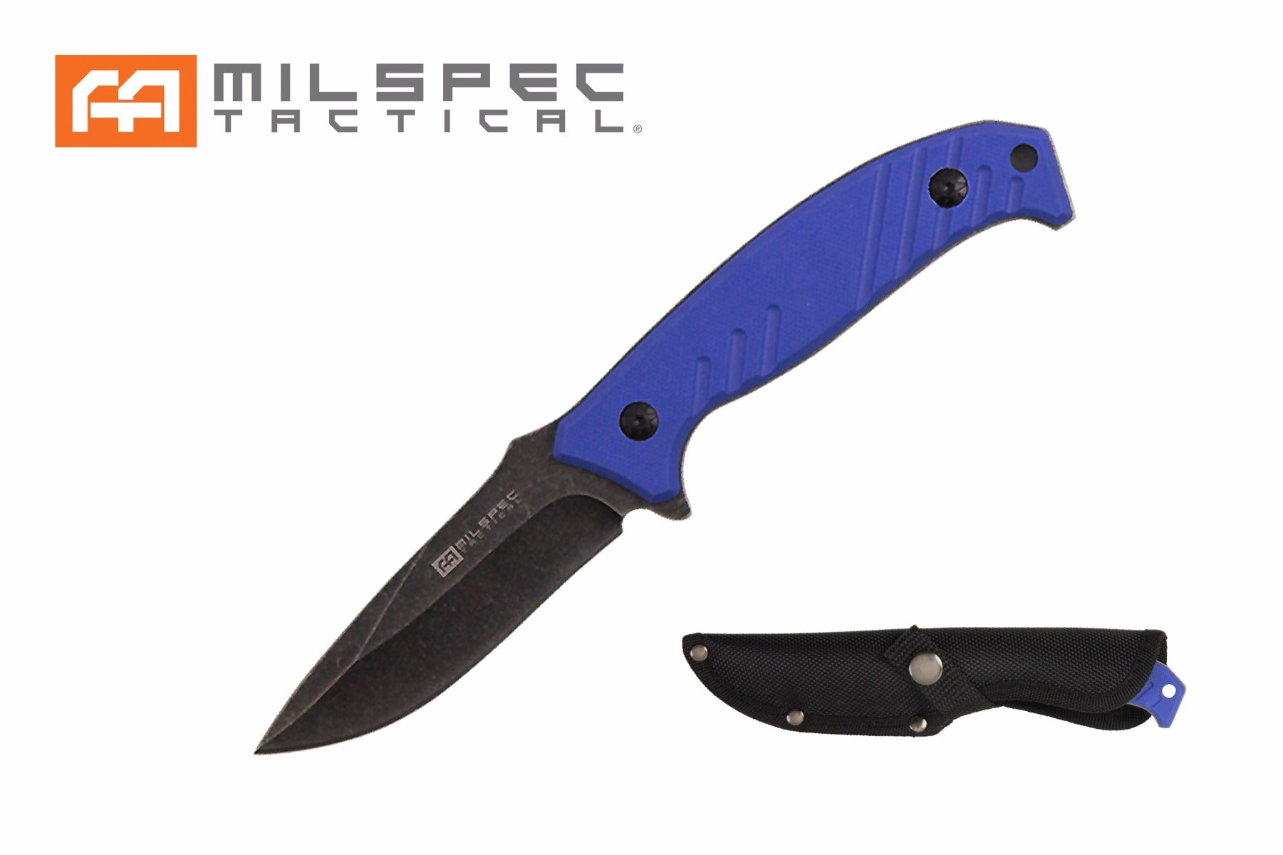 8-inch Stonewashed Blade w Blue G10 Handle โ Neptune