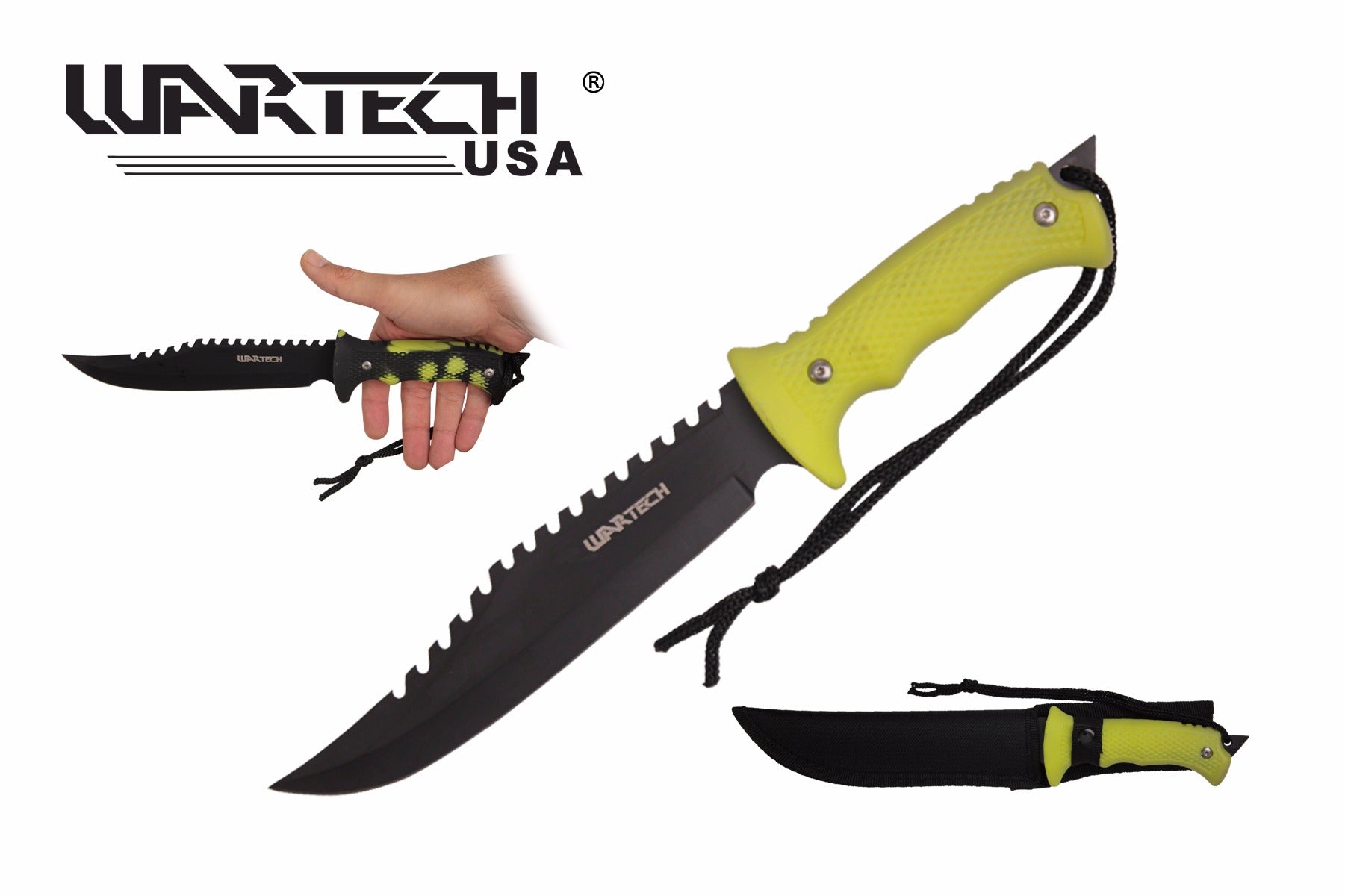 13-inch BK-YL Color Change Handle Hunting Knife.