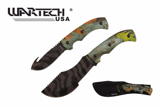 11-inch and 9-inch 2 Piece Set Black Handle Hunting Knife