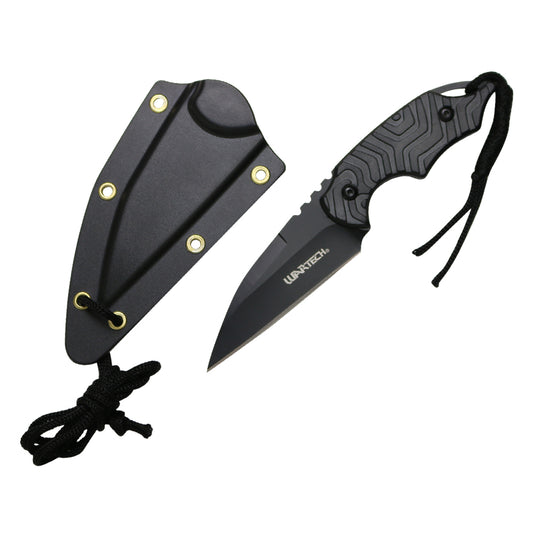 6-inch Black Blade Knife w  Paracord and Sheath