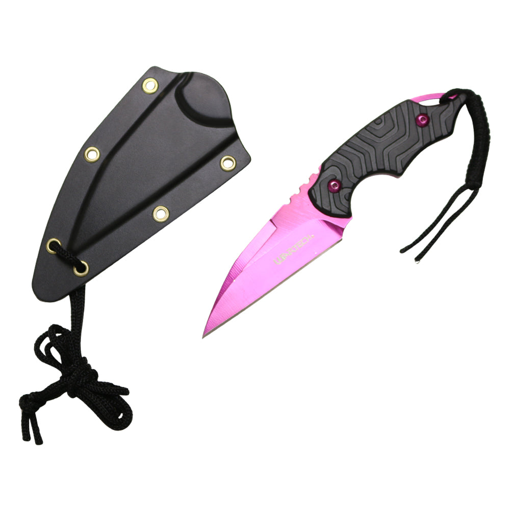6-inch Pink Blade Knife w  Paracord and Sheath