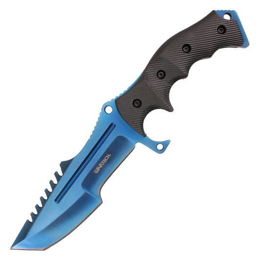 10-inch Hunting Knife w  Blue Blade and Sheath