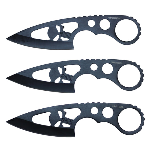 4.5-inch Black Blade Knife w  Skull