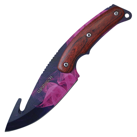 9 1/2" Hunting Knife w/ Wood Handle (Purple)