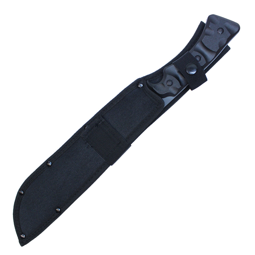 16" Black Tactical Machete w/ Serrated Edge