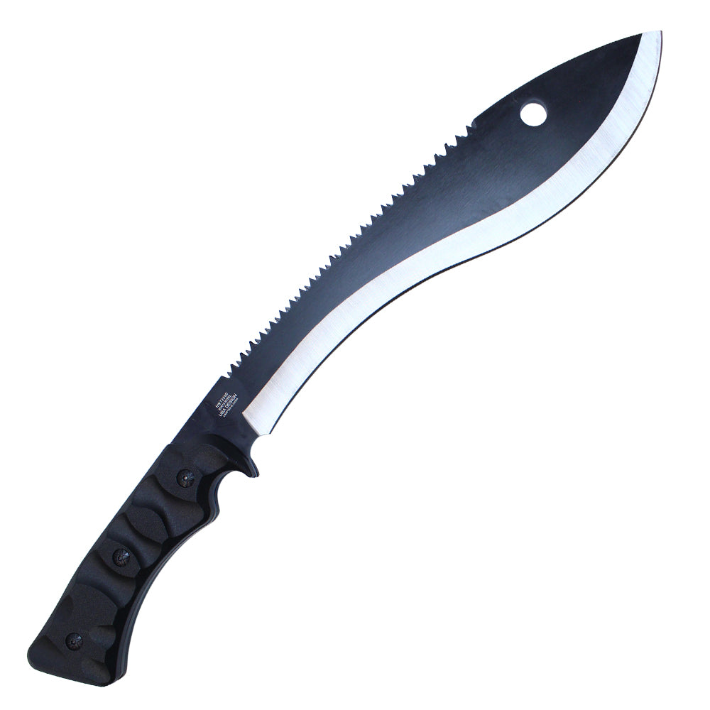 16" Black Tactical Machete w/ Serrated Edge