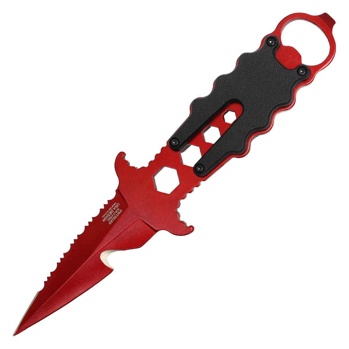 7.5" Red Fixed Blade Knife