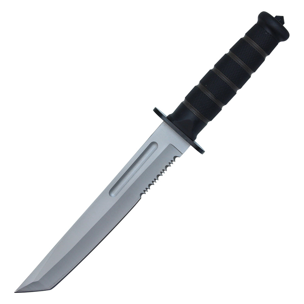 7.5-inch Black Blade Knife w  Skull & Hard Sheath