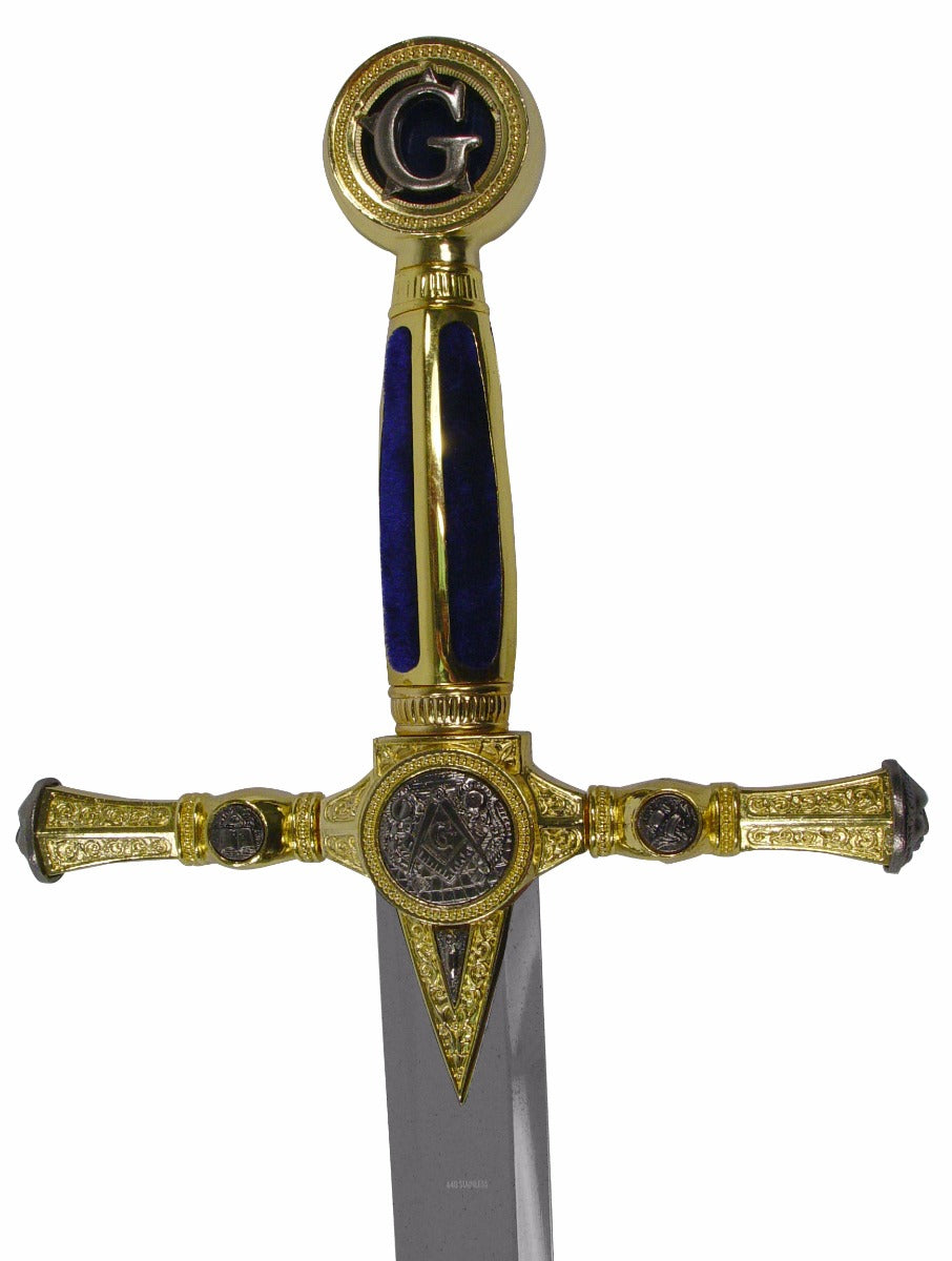 45" Blue Masonic Sword w/ Plaque (Blue) (G-Handle)