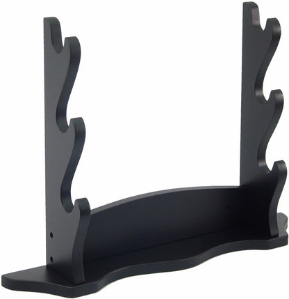 2 Way 3 Piece Black Wooden Table Stand