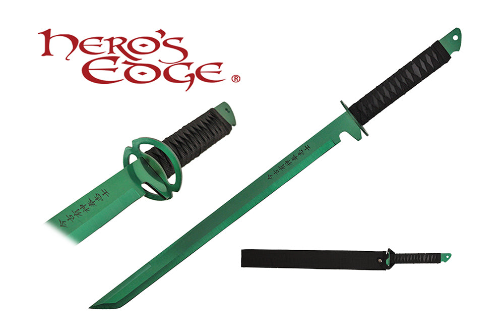 27-inch 440 Stainless Steel Green Blade Sword w  Sheath