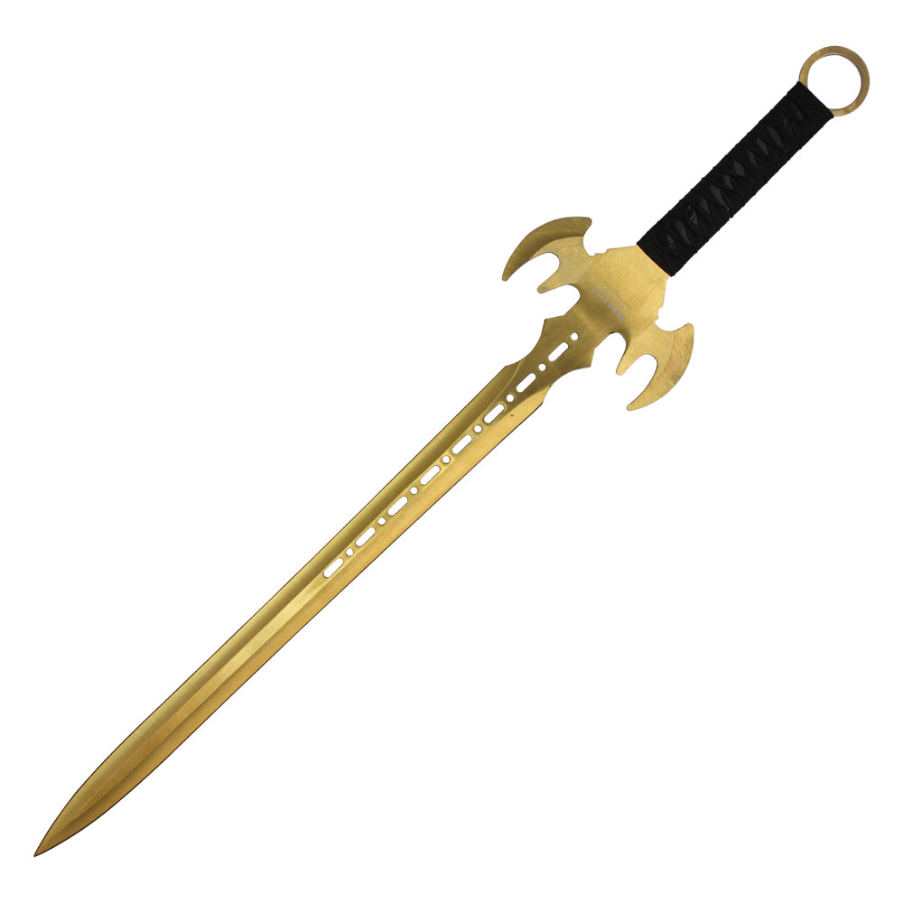 30" Gold Ninja Sword W/ Throwing Knives