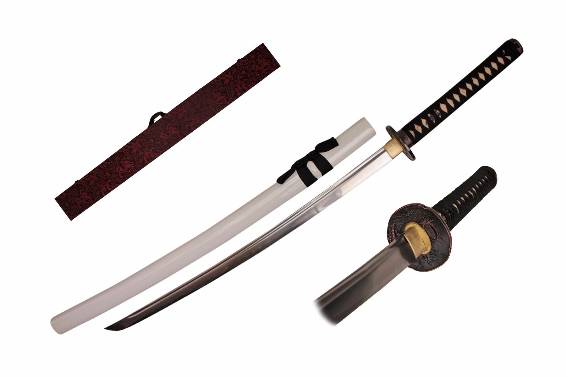 41-inch 1045 Carbon Steel w  White Scabbard. Including: Sword bag and Certificated