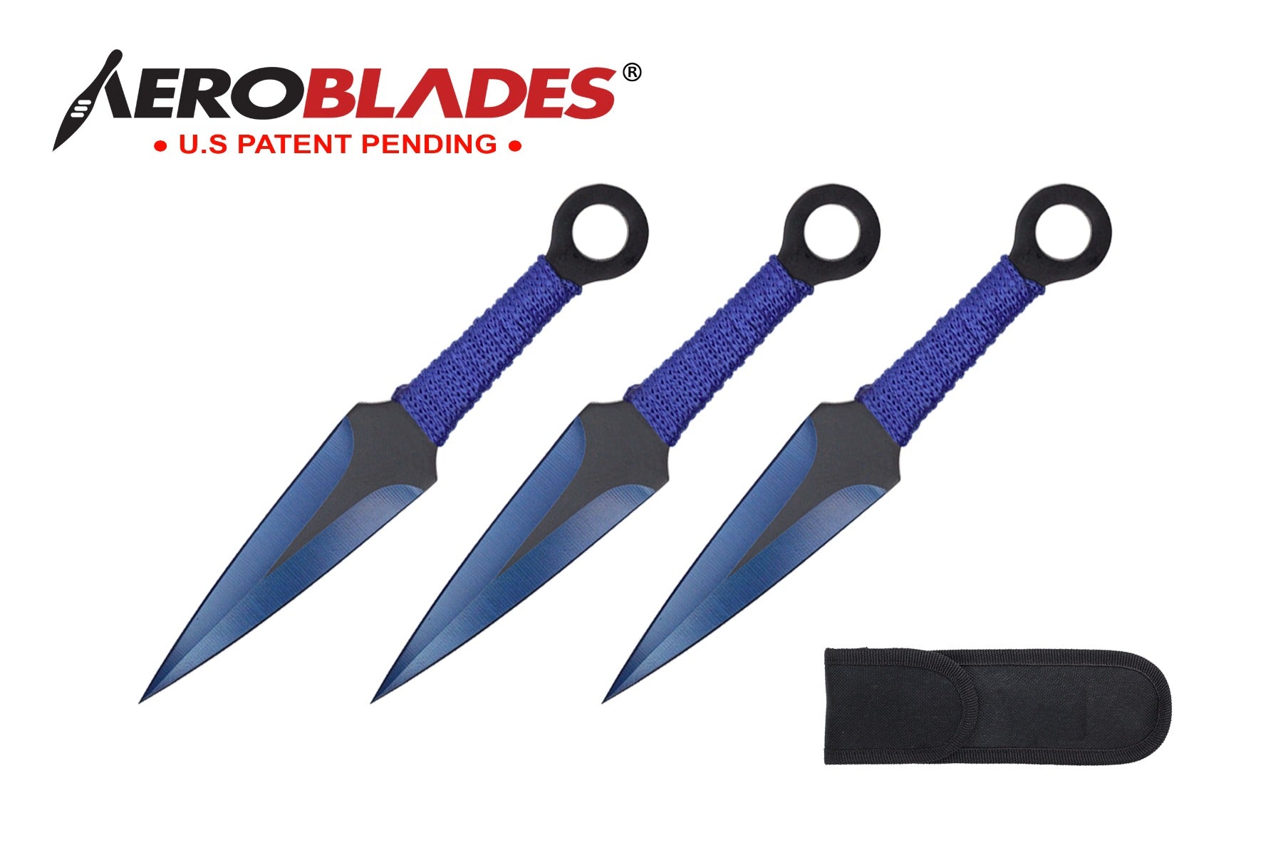 6.75-inch 3pc Set Blue   Black Blade Thrower