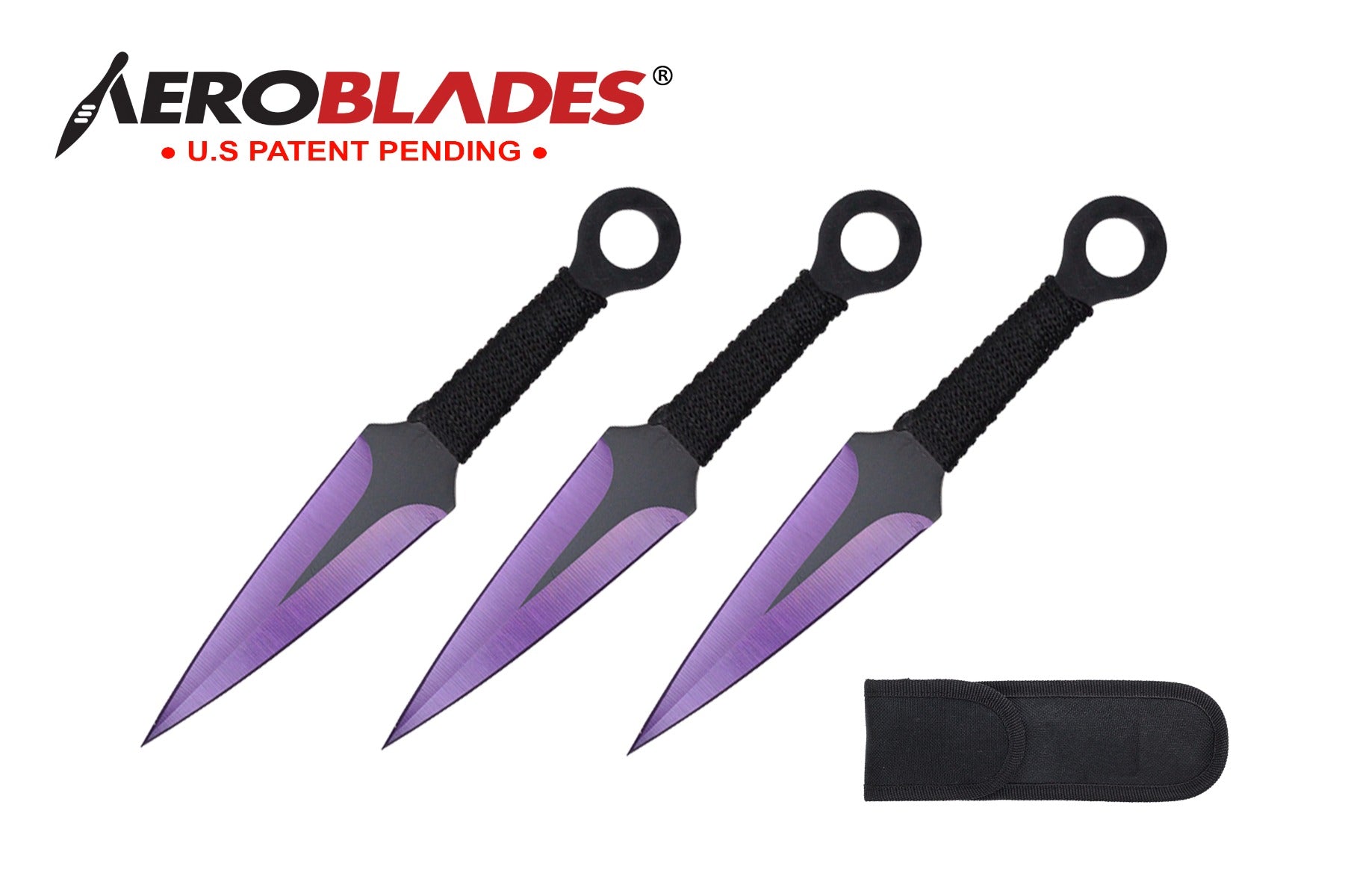 6.75-inch 3pc Set Purple   Black Blade Thrower