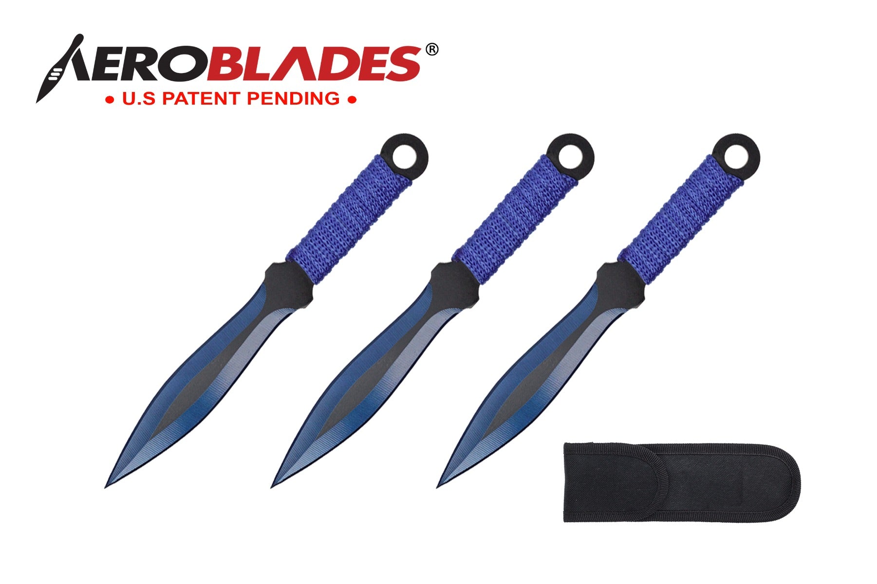 6.5-inch 3pc Set Blue   Black Blade Thrower