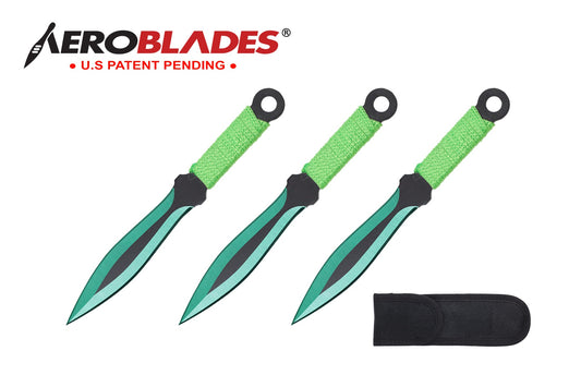 6.5-inch 3pc Set Green   Black Blade Thrower