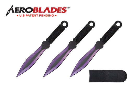 6.5-inch 3pc Set Purple   Black Blade Thrower