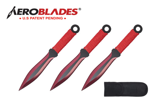 6.5-inch 3pc Set Red   Black Blade Thrower