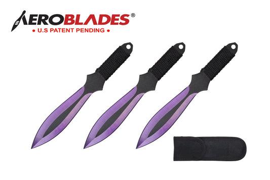 6.75-inch 3pc Set Purple   Black Blade Thrower