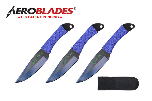 6.75-inch 3pc Set Blue   Black Blade Thrower