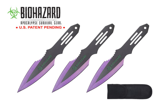 6.5-inch 3pc Set Purple   Black Blade Thrower