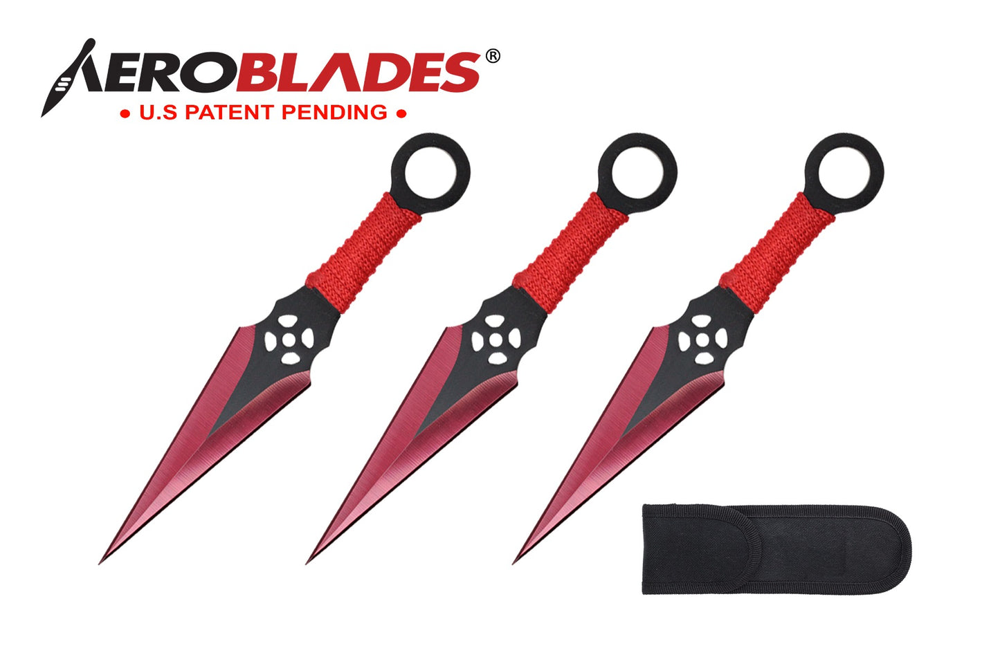 6.5-inch 3pc Set Red   Black Blade Thrower