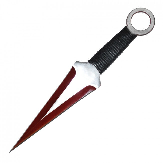 1PC 12-inch two tone red kunai with cord wrapped handle