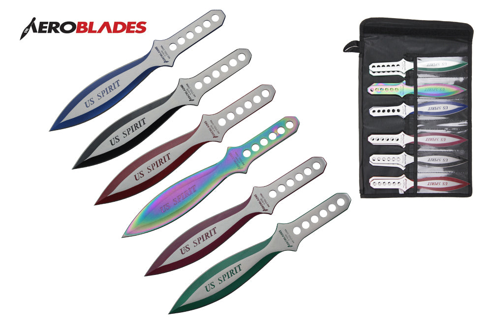 6.5-inch 12 pcs set two tones blade throwing knife