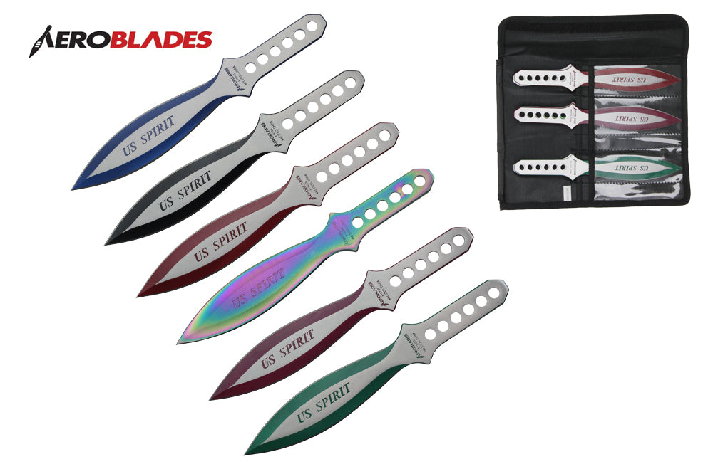 6.5-inch 6 pcs set two tones blade throwing knife