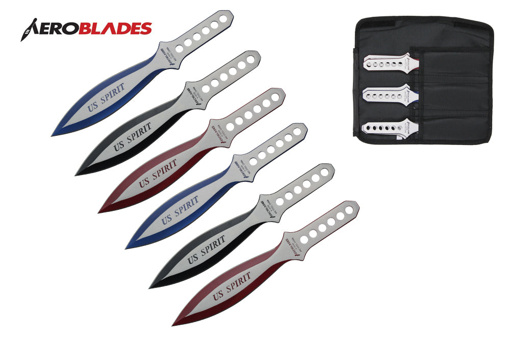 6.5-inch 6 pcs set two tones blade throwing knife