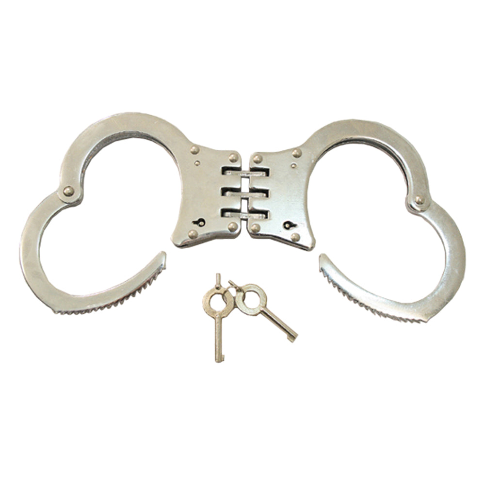 Chrome Hinged Hand Cuffs. Made in Taiwan