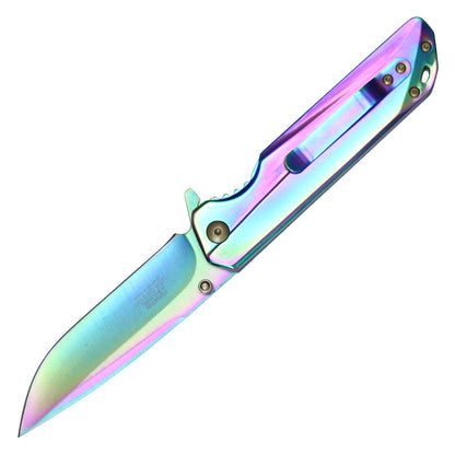 8" WARTECH BALL BEARING RAINBOW POCKET KNIFE