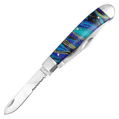 Buckshot 7.5" 2-Blade Galaxy Trapper Pocket Knife