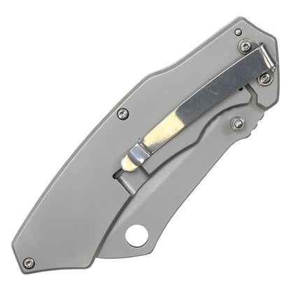 8" Buckshot Thumb Open Spring Assisted Stainless Steel Handle With Inlay Classic Razor Pocket Knife