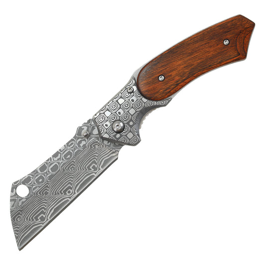 8" Buckshot Thumb Open Spring Assisted Stainless Steel Handle With Inlay Classic Razor Pocket Knife