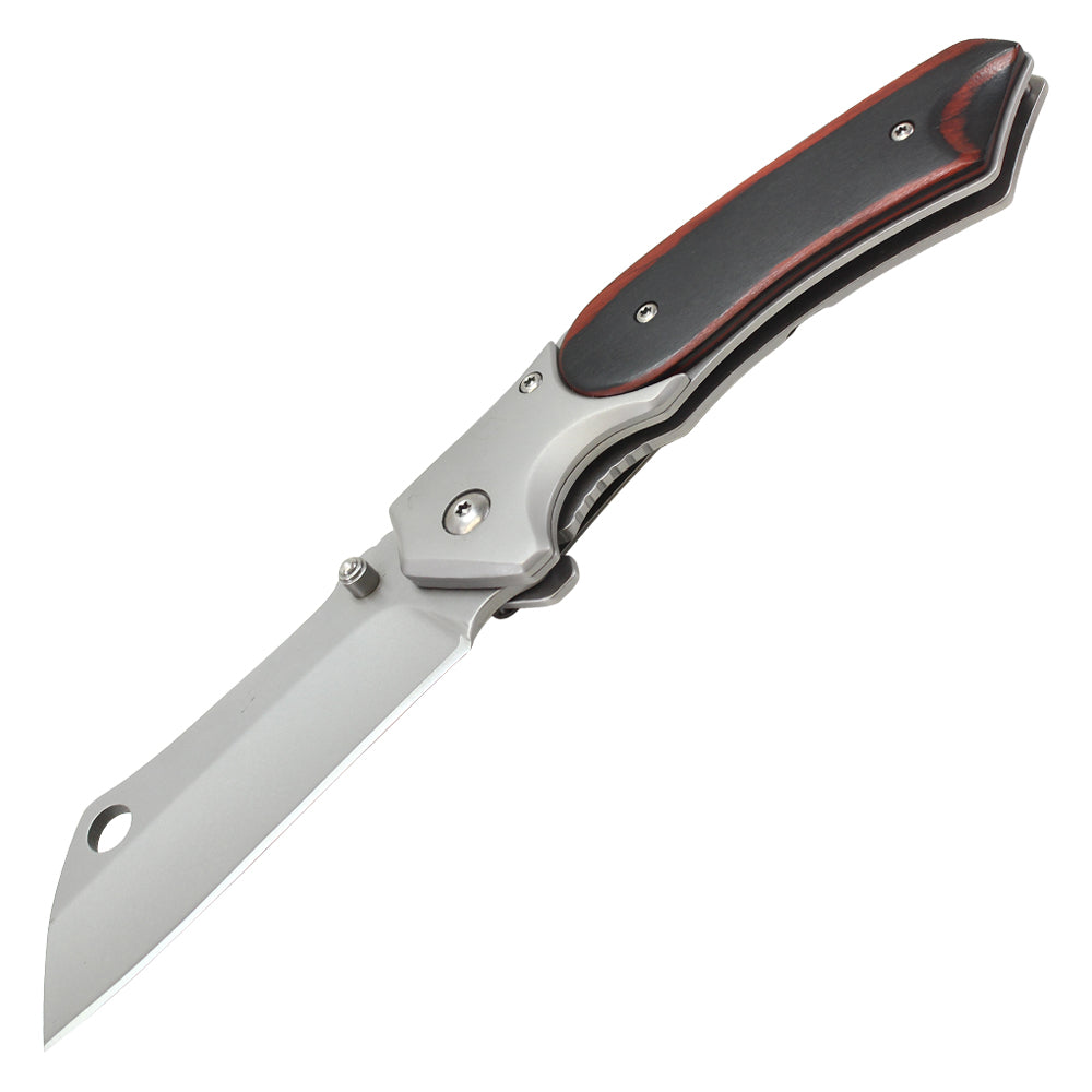 8" Buckshot Thumb Open Spring Assisted Stainless Steel Handle With Inlay Classic Razor Pocket Knife