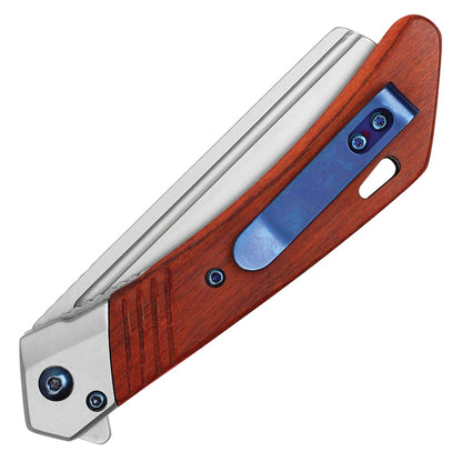 8" Red Wood Pocket Knife