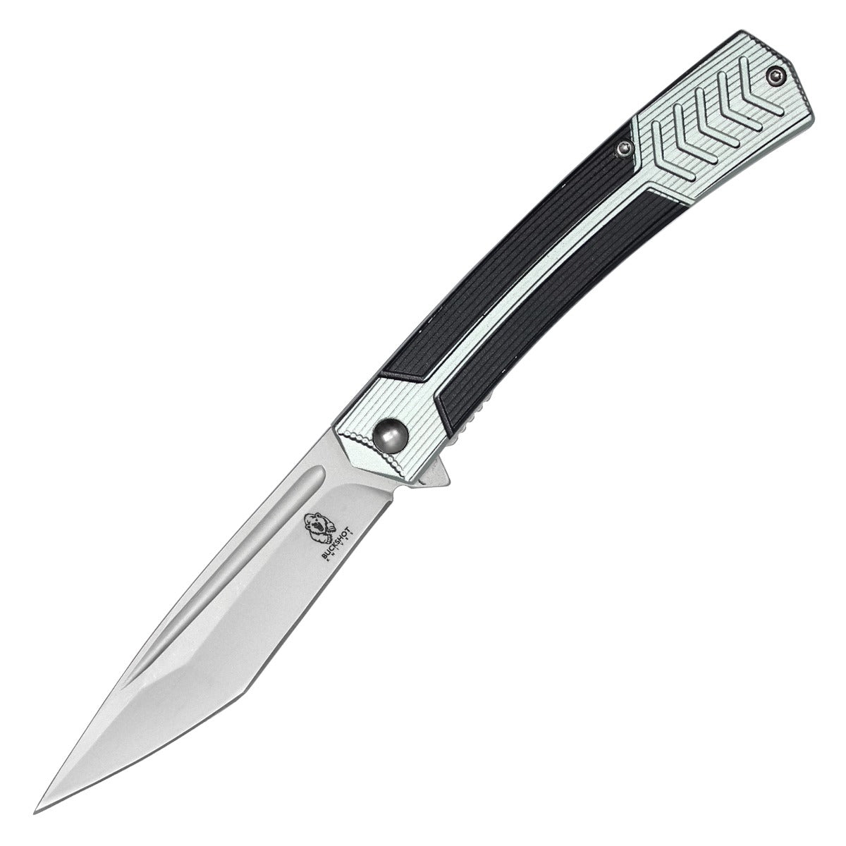 Buckshot - 8" Black & Gray Pocket Knife