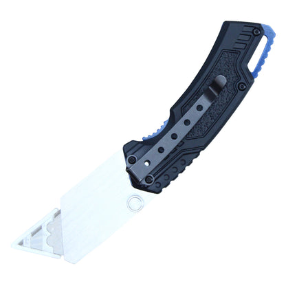 Wartech 7" Thin Blue Line Punisher Folding Box Cutter