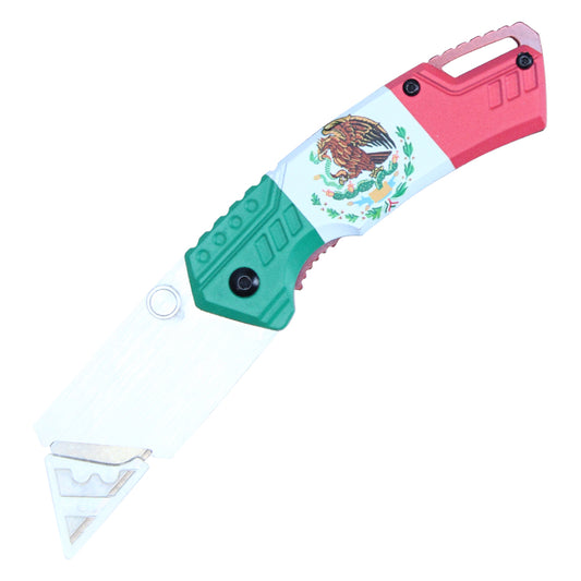 Wartech 7" Mexico Flag Folding Box Cutter