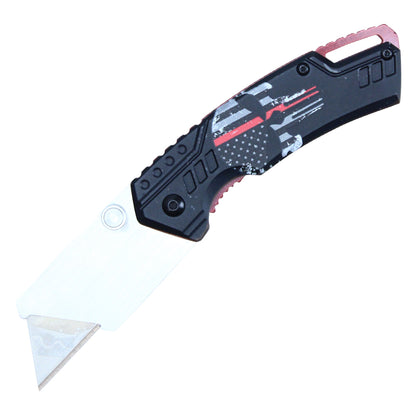 Wartech 7" Thin Red Line Punisher Folding Box Cutter