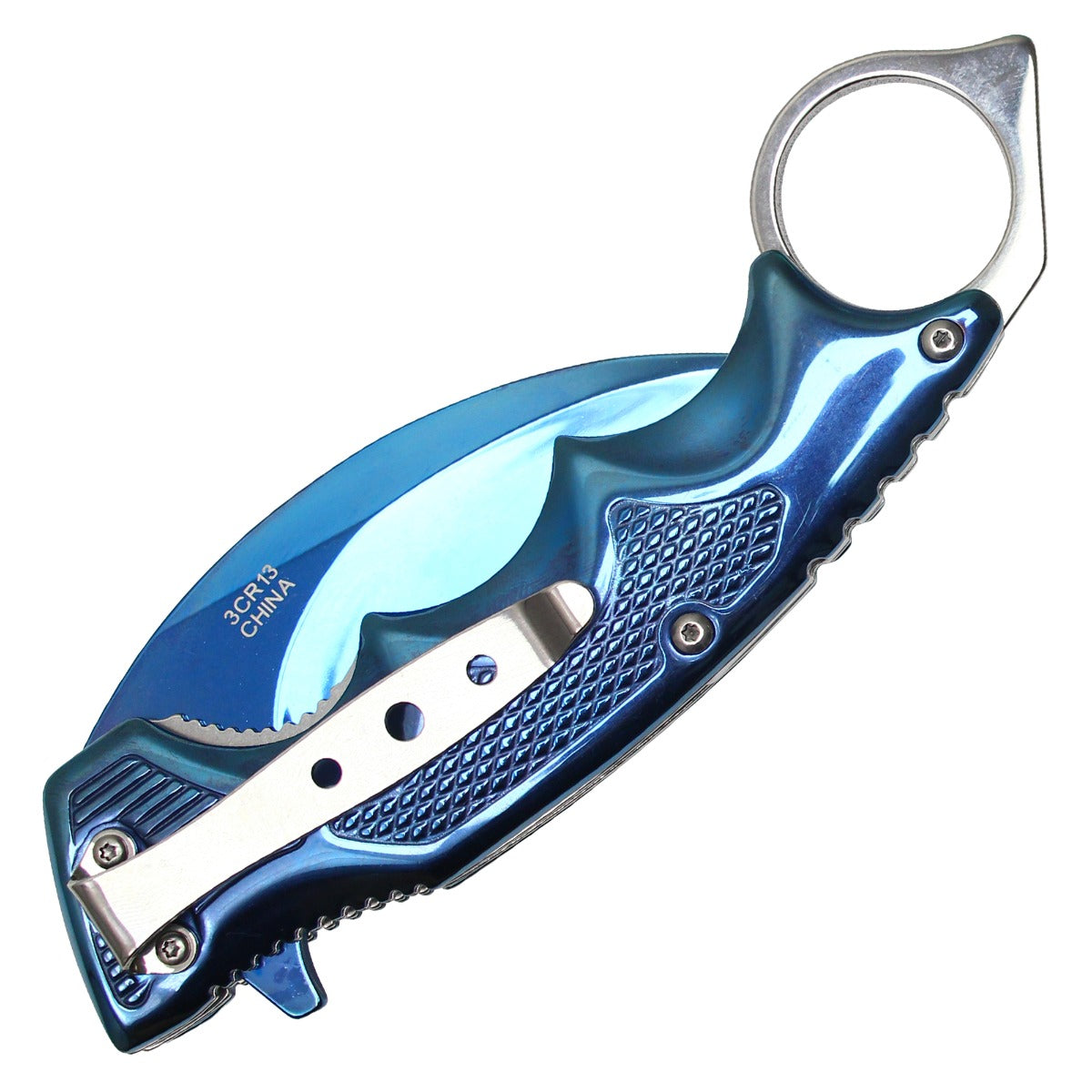 8.5" Blue Pocket Karambit