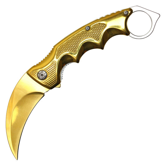 8.5" Gold Pocket Karambit