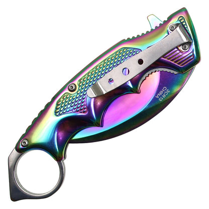 8.5" Rainbow Pocket Karambit