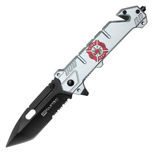 8" Silver Fire Crest Pocket Knife